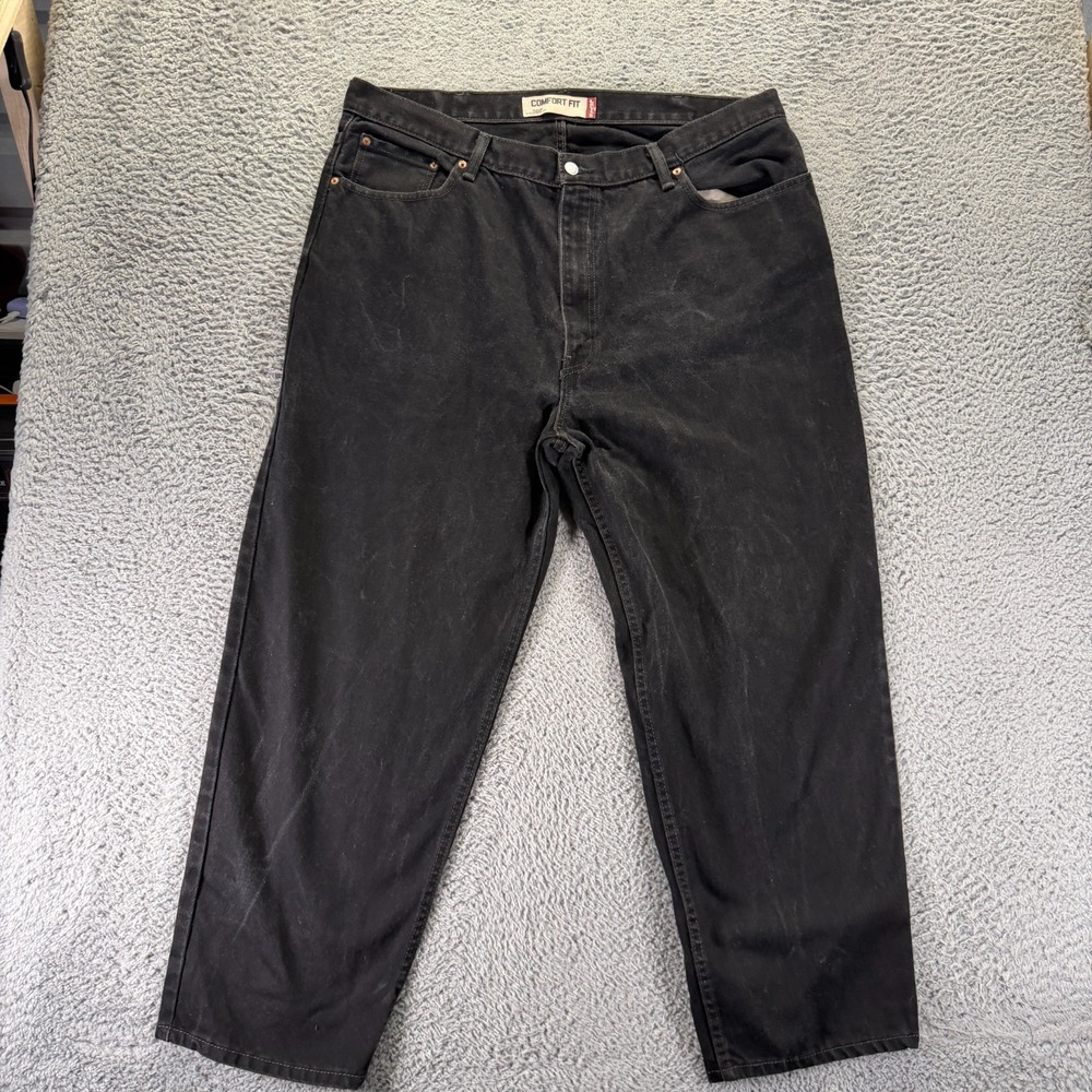 Vintage Levi's 560 Jeans Men's 42x30 Black Cotton Denim Straight Workwear Retro